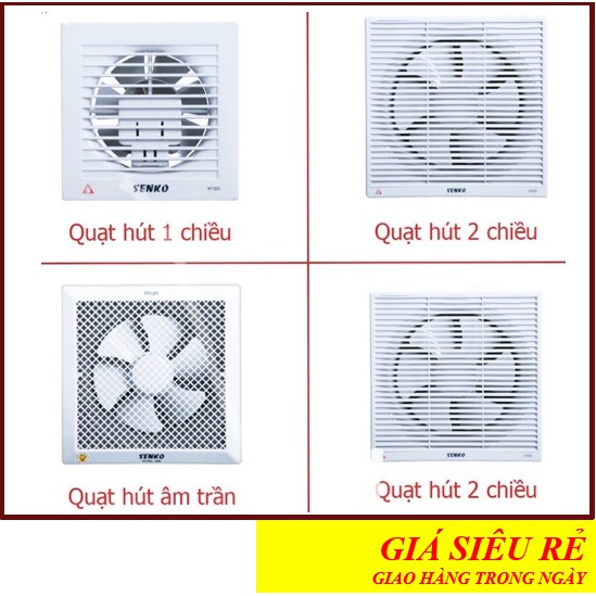 Quạt senko🚚quạt hút tường, quạt hút âm trần senko H100, H150, H200, H250, HT150, HT200, HT250