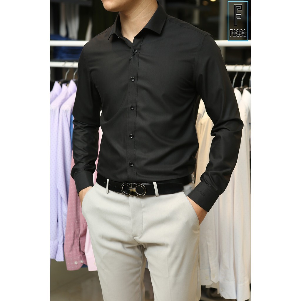 Áo sơ mi nam dài tay nam cao cấp, áo sơ mi trắng vải lụa nến không nhăn thời trang cao cấp MC03 | BigBuy360 - bigbuy360.vn