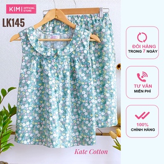Đồ bộ mặc nhà nữ cổ sen quần lửng dễ thương kim