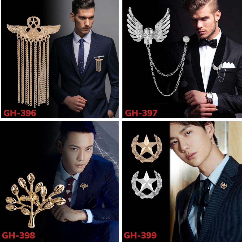 Bộ ghim Cài áo Vest Nam Brooch Pin Thời trang nhiều mẫu lựa chọn, Cài áo comple cao cấp