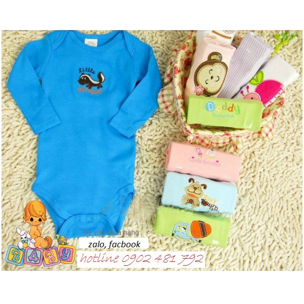 Set 5 áo liền quần body carters dài tay