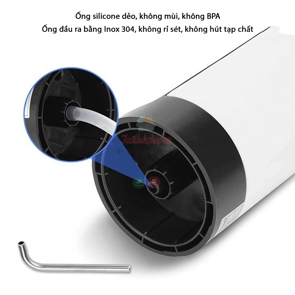 Máy vòi bơm nước điện tử tự động có sạc USB cho bình nước lọc hút nước thông minh có đèn led tiện lợi - JLVQ-738-BBRN