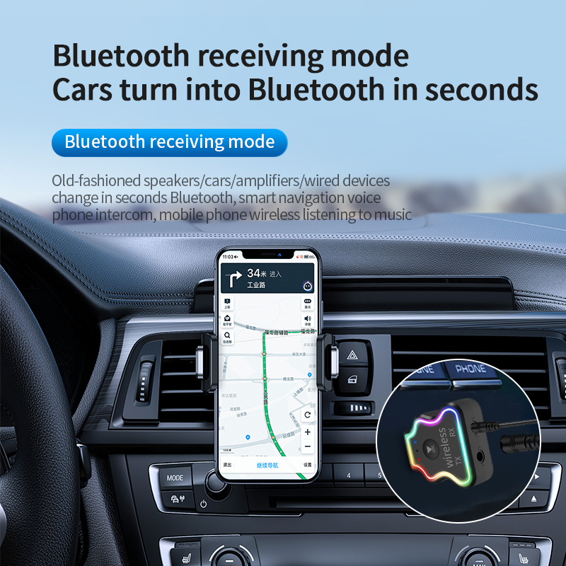 ★ USB bluetooth audio adapter bluetooth 5.0 receiver transmitter two in one car hands-free plug and play ELE