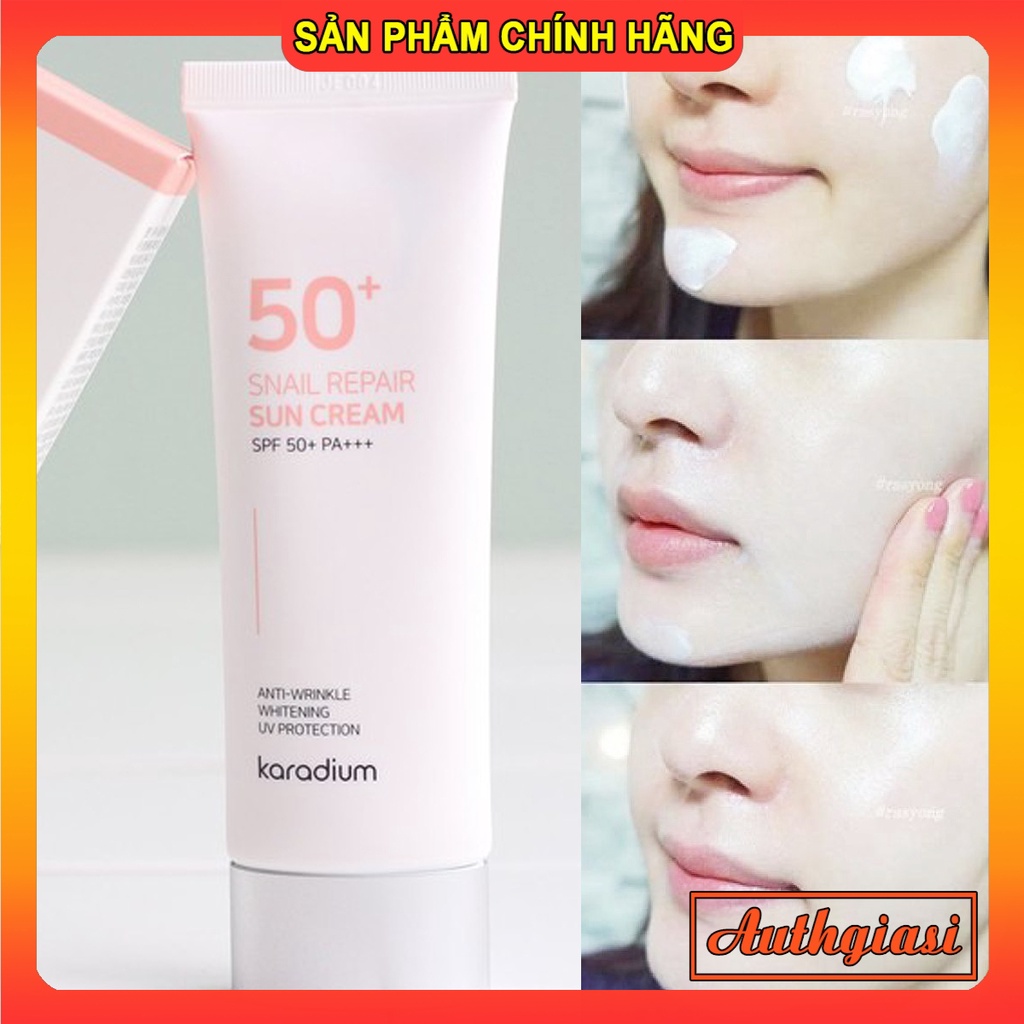 Kem chống nắng KARADIUM Sun Snail Repair Suncream Spf50+ PA+++ kcn lên tone trắng hồng đẹp