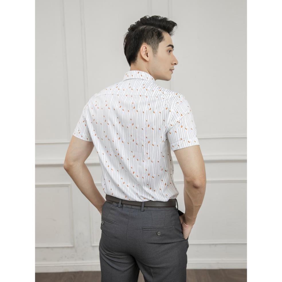 Áo sơ mi nam ngắn tay họa tiết in lá độc đáo Aristino - ASS003S1