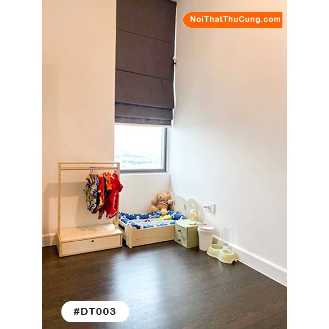 Tủ quần áo cho thú cưng kèm móc treo bằng gỗ PetZou DT003 -Nội Thất Thú Cưng lắp ráp