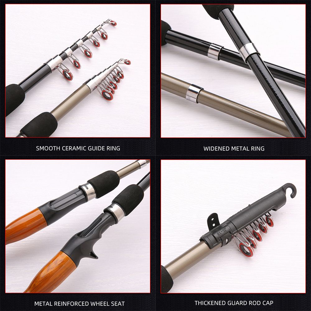 Cần câu cá mini cầm tay 1.3m 1.6m 1.8m tiện dụng