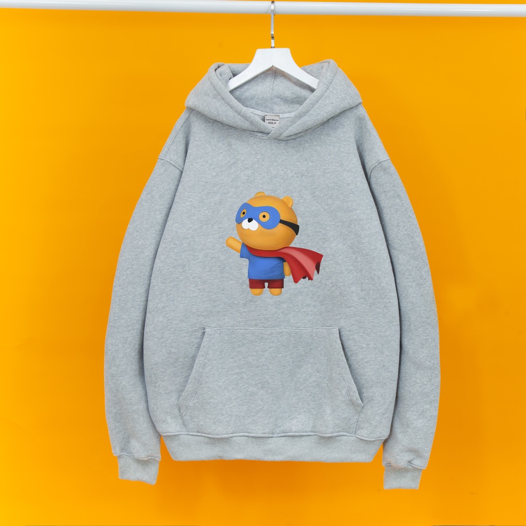 Áo nỉ Hoodie ADLV GẤU SUPERMAN Hogoto shop , Áo hoodie nam nữ nỉ bông cotton