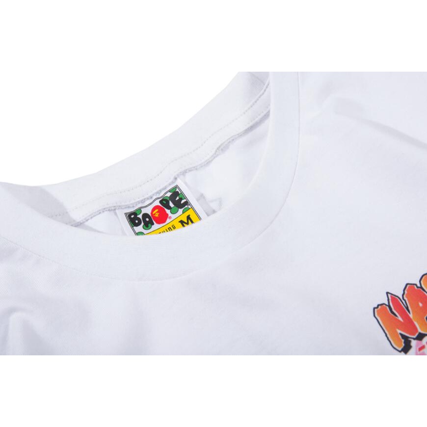 Bape Thời Trang In Áo Thun Cotton Ngắn Tay Unisex