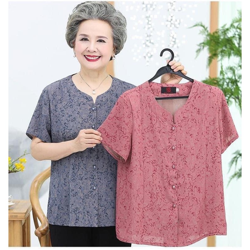 Áo sơ mi ngắn tay cho bà cao tuổi