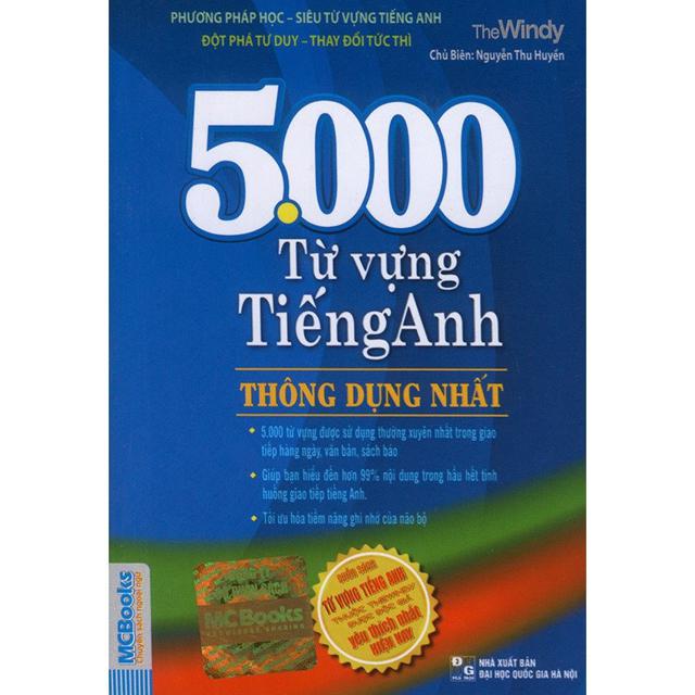 Sách - 5000 Từ Vựng Tiếng Anh Thông Dụng Nhất(Tái Bản 2019) Tặng Post Card Danh Ngôn