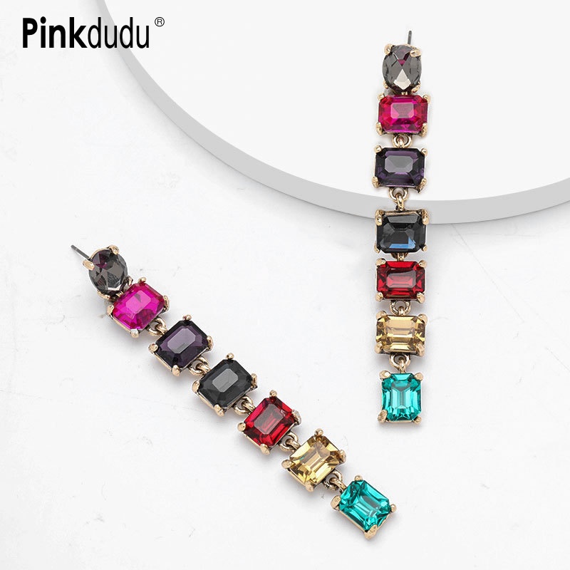 Khuyên tai Pinkdudu PD846 dáng dài bằng acrylic phong cách boho thời trang cho nữ