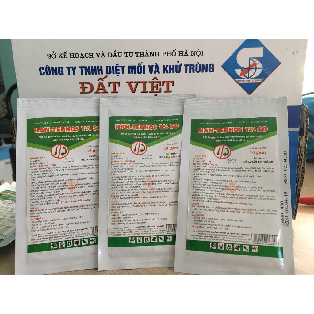 3 gói hoá chất diệt Loăng Quăng, Bọ Gậy Han - Tephos 1%SG 30 g