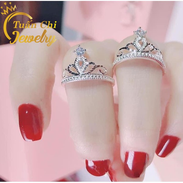 Nhẫn Bạc Nữ FREESHIP Nhẫn Nữ Đẹp Kiểu Dáng Vương Miện Tiểu Thư, Nhẹ Nhàng Bạc Ta Cao Cấp TC003