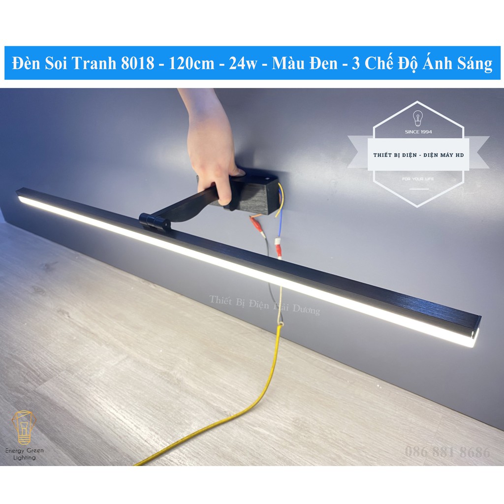 Đèn soi tranh - Đèn rọi gương Led Model 8018 120cm 24w 3 Chế Độ Ánh Sáng - Điều chỉnh được góc chiếu - Bảo Hành 12 Tháng