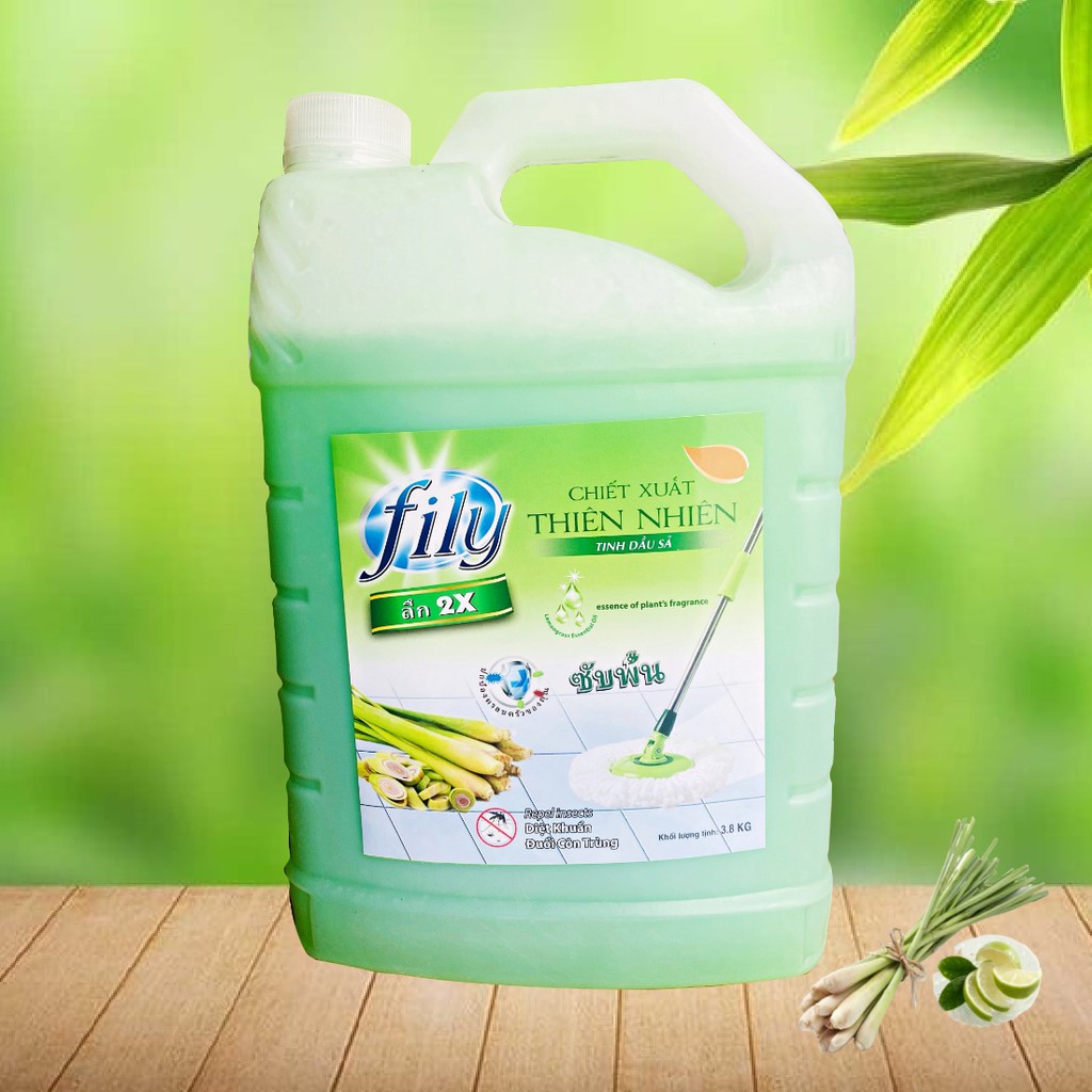 [ HƯƠNG TINH DẦU SẢ CHANH ] Nước lau Sàn FILY 3.8 LÍT xua đuổi côn trùng