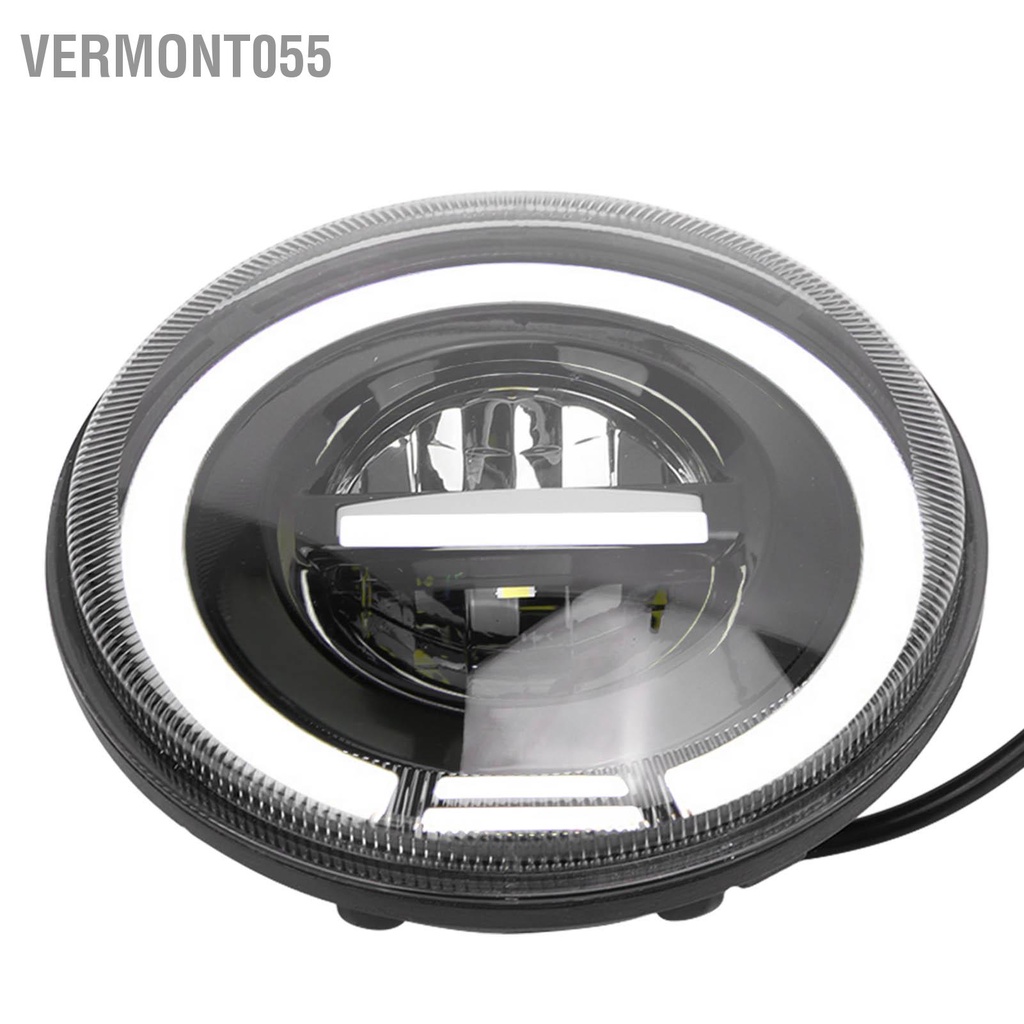 Có thể bán buôn Đèn pha 7in dành cho xe máy LED Angel Eye Tròn IP67 Chống thấm nước 12‑80V Ánh sáng vàng đỏ Phổ quát Vermont055 Hàng giao ngay