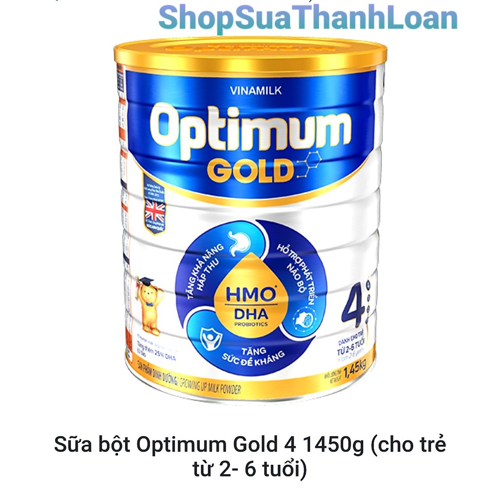 [HSD T1-2024] SỮA BỘT OPTIMUM GOLD 4 -HỘP THIẾC 1.45KG