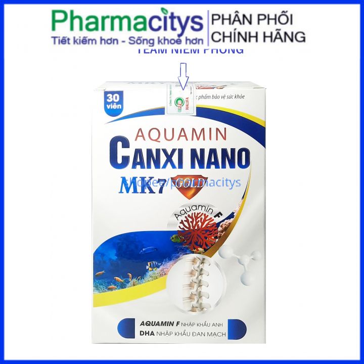 Viên uống canxi nano Mk7 bổ dung dưỡng chất glucosamin cho khớp ngừa loãng xương hôp 30 viên