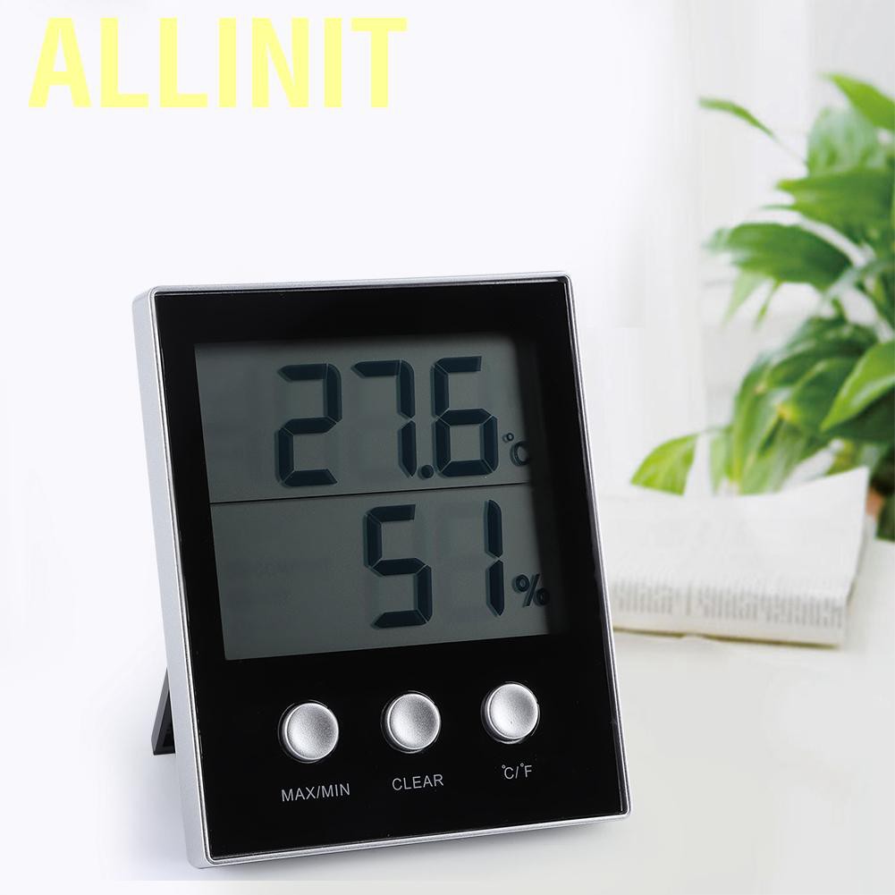 Allinit Thermometer Humidity Monitor  Household Temperature Gauge LCD Display Celsius / Fahrenheit Electronic for Greenhouse Home