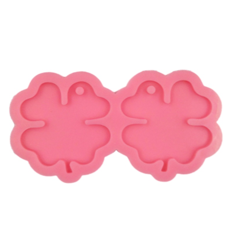 Sa Set 2 Khuôn Silicone Làm Mặt Vòng cổ / Bông Tai Hình Cỏ Bốn Lá DIY