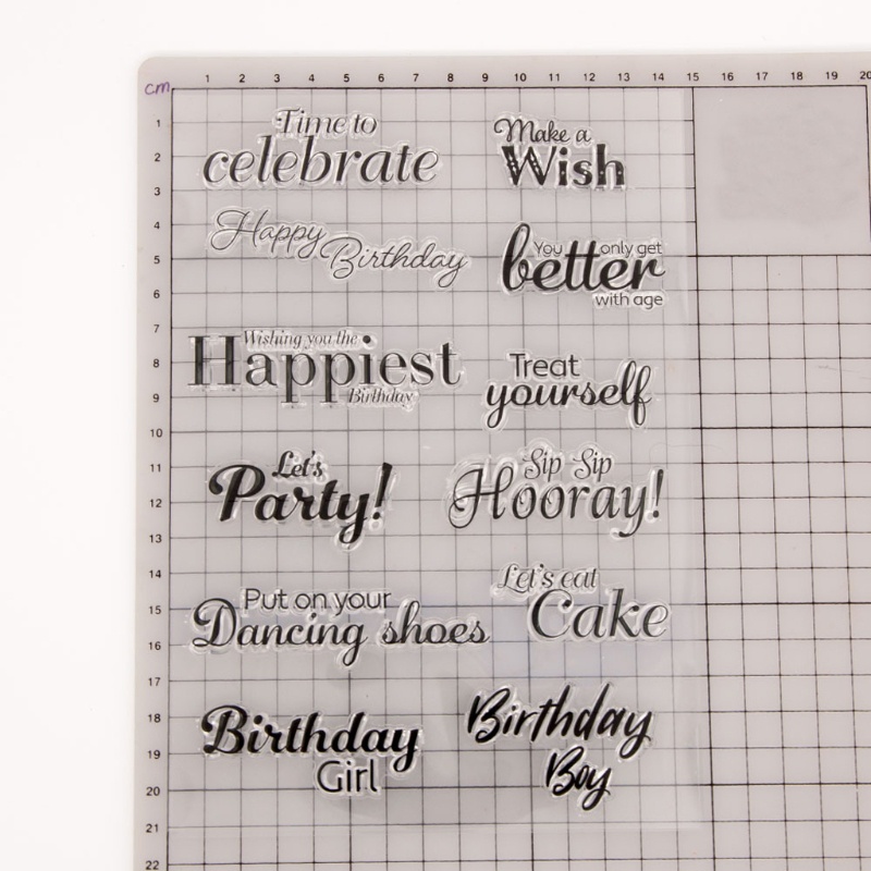 Con Dấu Silicone Trong Suốt In Chữ Chúc Mừng Năm Mới Dùng Trang Trí Sổ Tay DIY