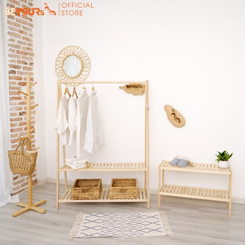 Bộ Phòng Ngủ BEYOURs 02 A Hanger Nội Thất Kiểu Hàn Lắp Ráp - Màu Gỗ Tự Nhiên