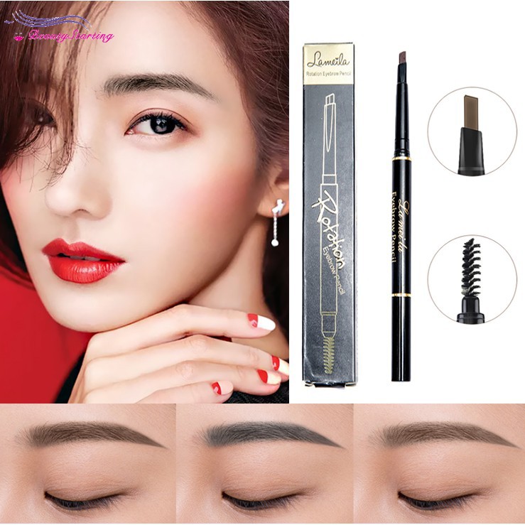 Chì kẻ lông mày LAMEILA 3D không thấm nước có đầu cọ chuyên nghiệp