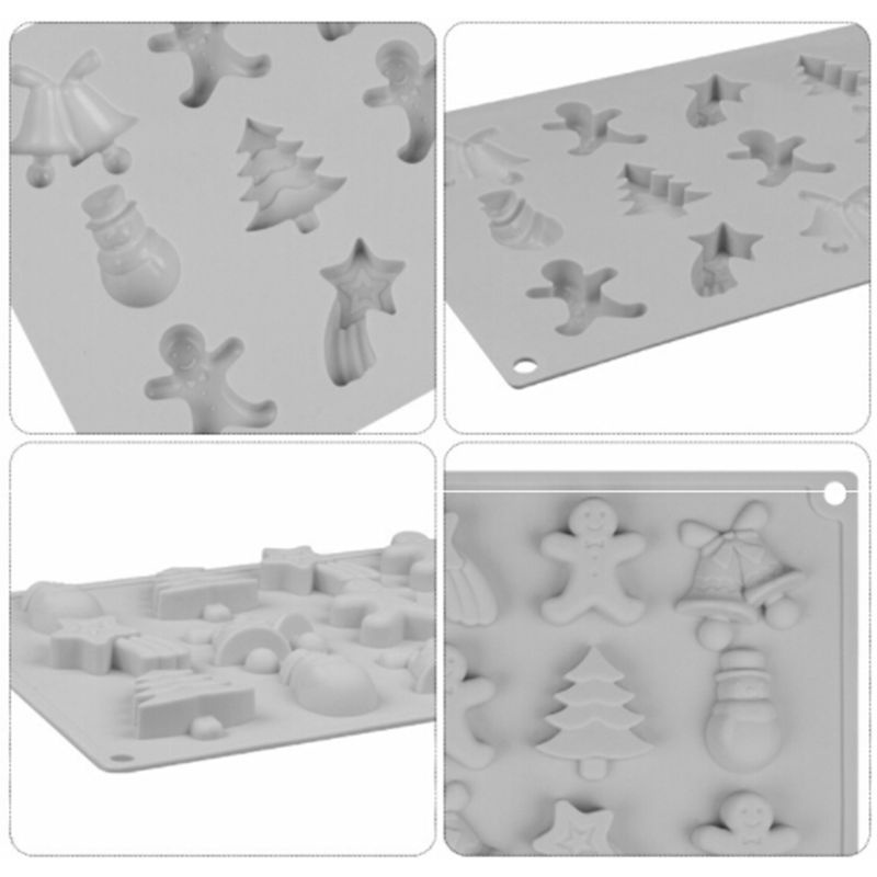 1 Khuôn Làm Bánh Bằng Silicone Hình Nguyên Tố Giáng Sinh 3D