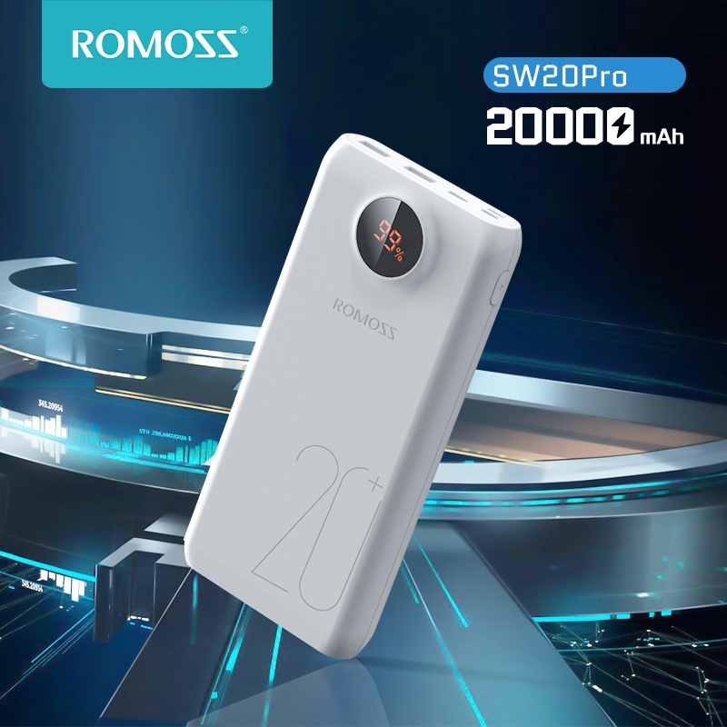 Sạc Dự Phòng Romoss SW20 Pro 20000mAh QC3.0 Và Sạc Nhanh 2 Chiều Type C - BH 1 Năm - HP TECH