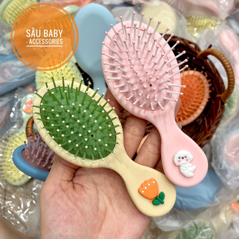 Lược chải tóc massage khí đệm siêu êm nhẹ màu sắc dễ thương cho bé
