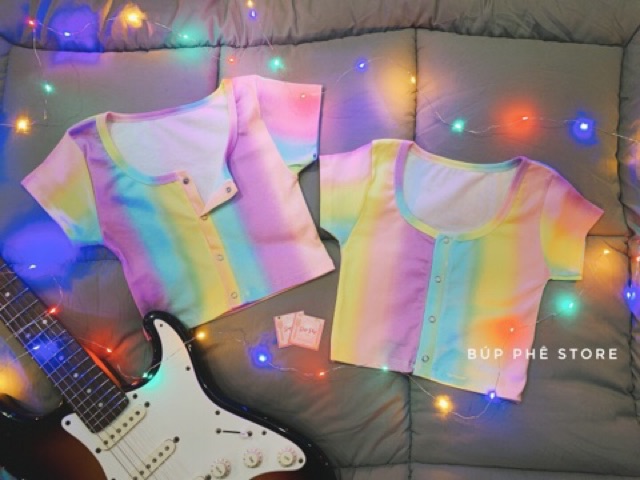 𝑩𝑼𝑭𝑭𝑬𝑻 𝑺𝑻𝑶𝑹𝑬 - Áo Croptop Loang Thun Lụa Thái