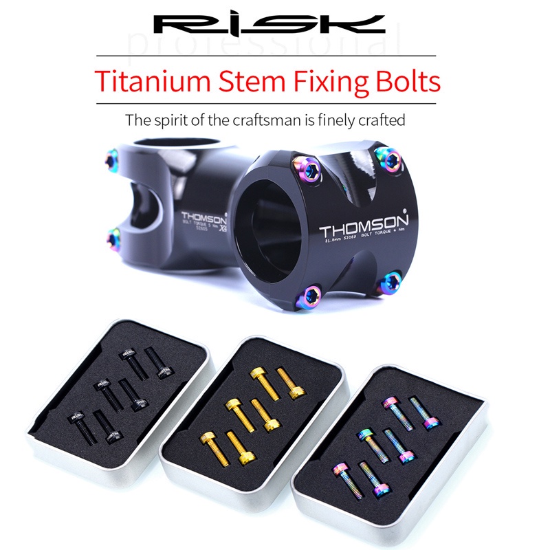Ốc Vít Hợp Kim Titan Cố Định Tay Lái Xe Đạp Leo Núi M5x16 M5x18mm
