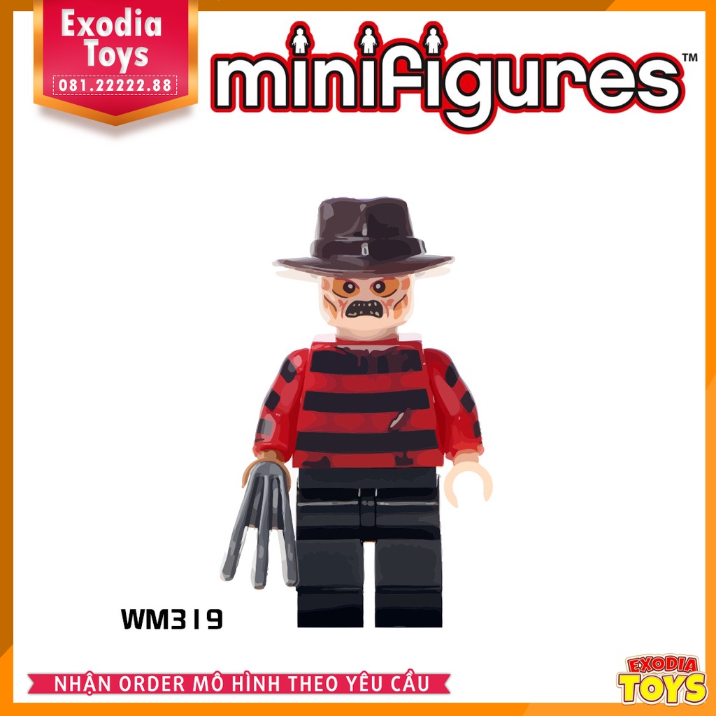 Xếp hình minifigure phim kinh dị Jason Voorhees, Ghostface, Feddy - Đồ Chơi Lắp Ghép Sáng Tạo - WM6003