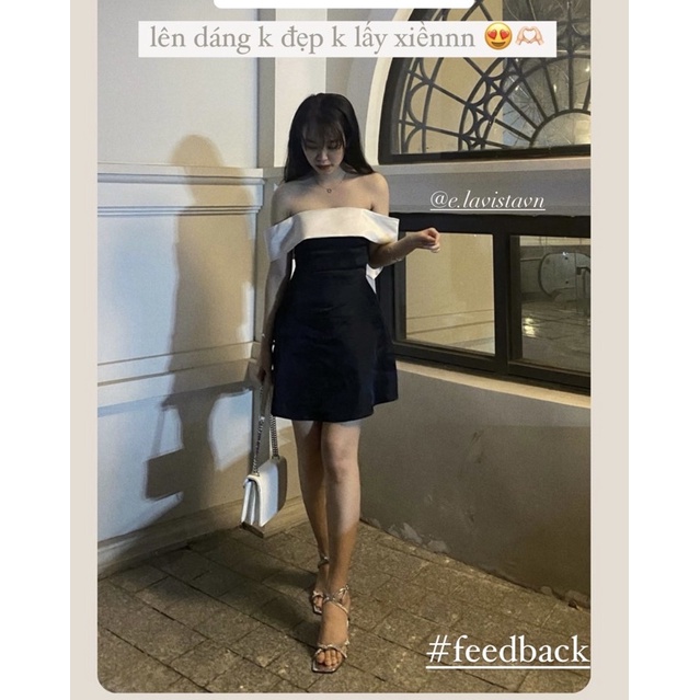 RIBBON DRESS | Váy Tafta Lụa Nơ Lưng Trắng Đứng Form Hàng Thiết Kế  ELAVISTA