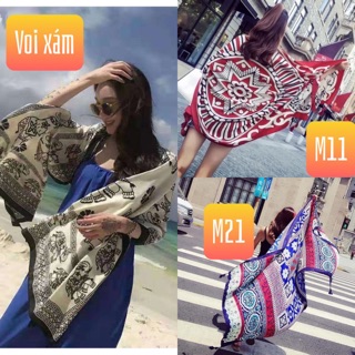 Khăn choàng boho đi biển phong cách vintage