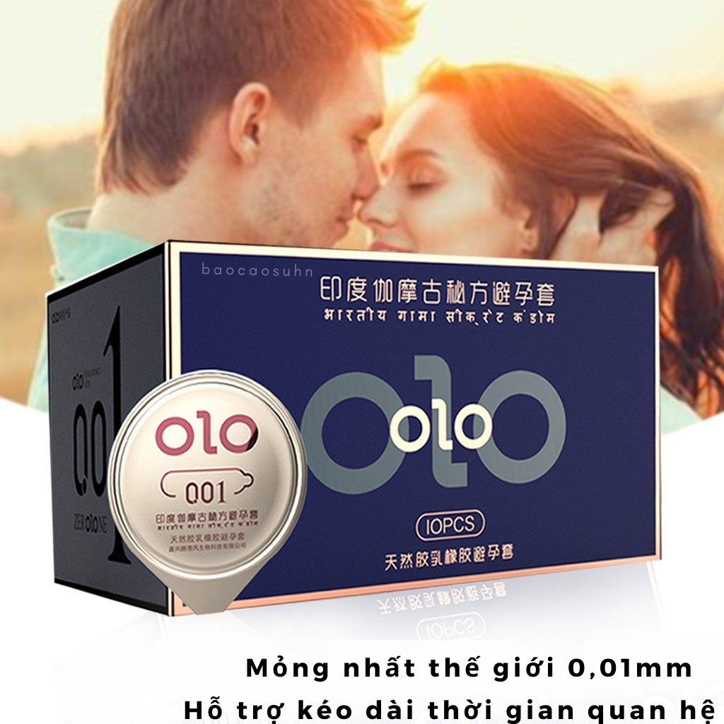 Bao cao su siêu mỏng olo 0.01mm xanh kéo dài thời gian quan hệ nhiều gel - ảnh sản phẩm 1