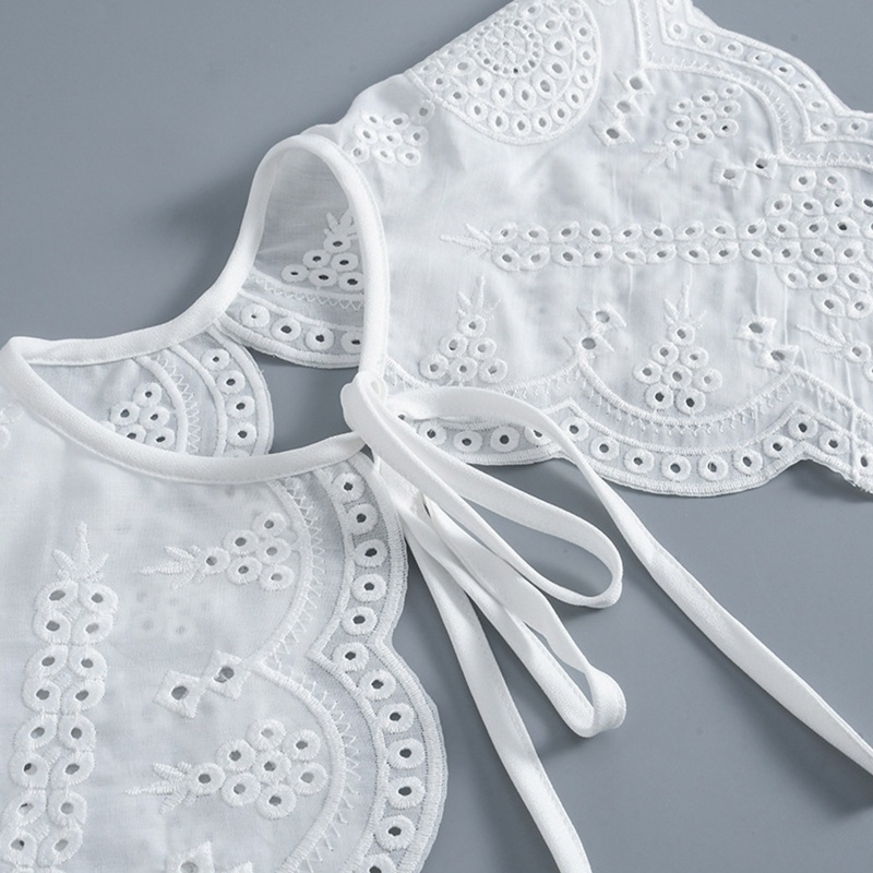 Khăn Choàng Cổ Giả Thêu Họa Tiết Chấm Bi / Cánh Hoa Mini Thời Trang Cho Nữ