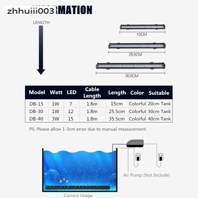 Đèn Led 7 Màu Trang Trí Bể Cá Cảnh