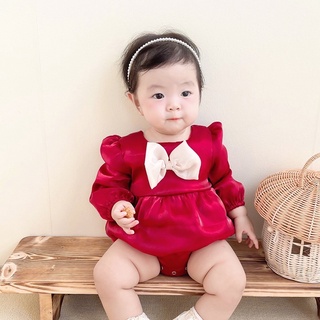 Đầm body đỏ đô tơ mềm cho bé diện tết