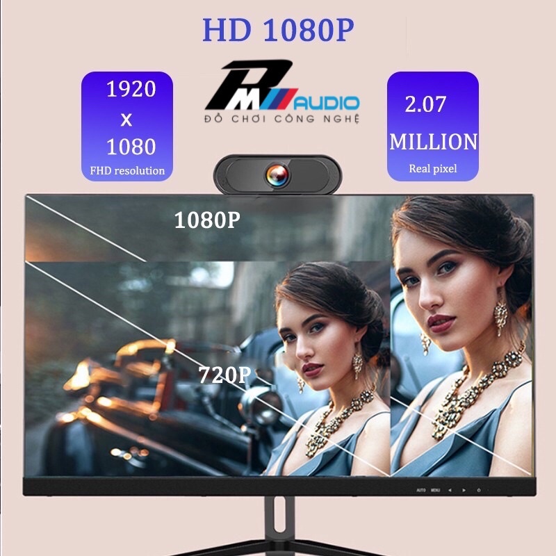 Webcam máy tính,laptop Full HD 1080p siêu nét tich hợp mic thu âm tiện dụng cho học online,live stream-BMVAUDIO