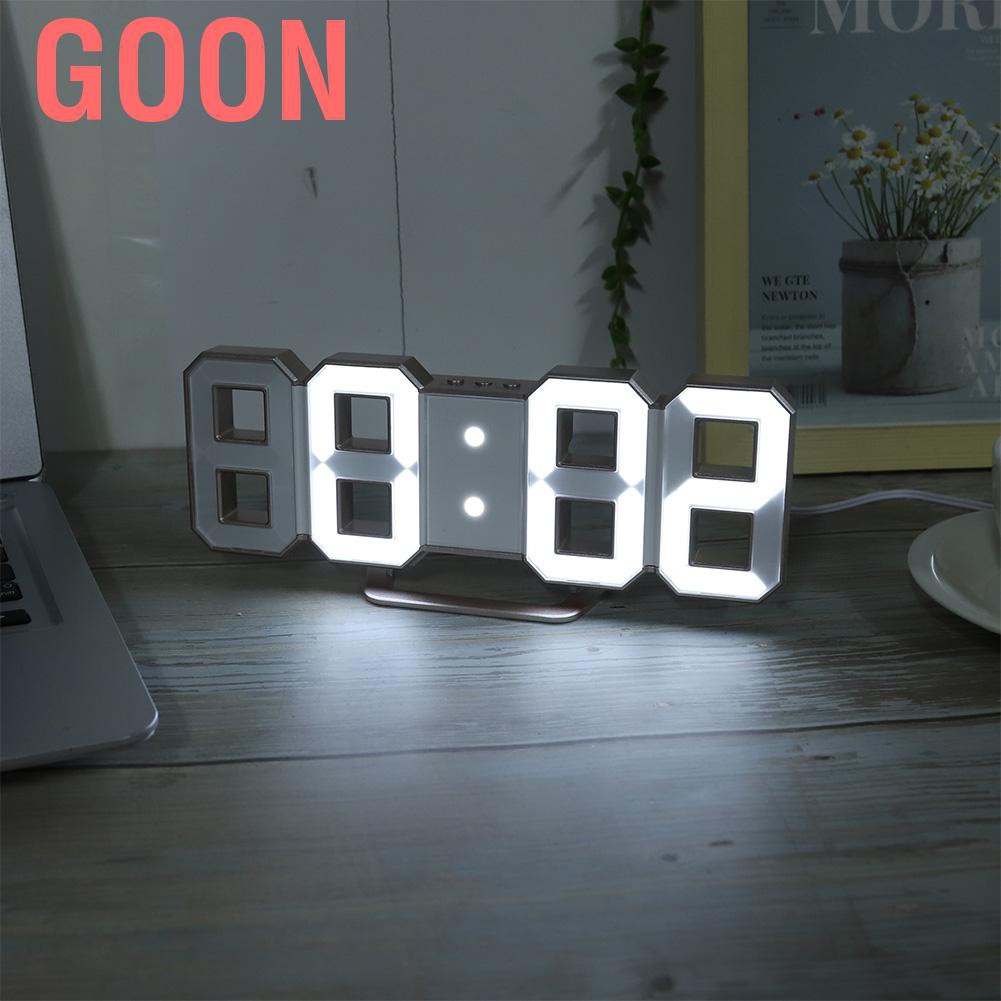 GOON Đồng Hồ Báo Thức Điện Tử Đèn Led 3d Hình Vỏ Sò Vàng Dùng Trang Trí Phòng Ngủ