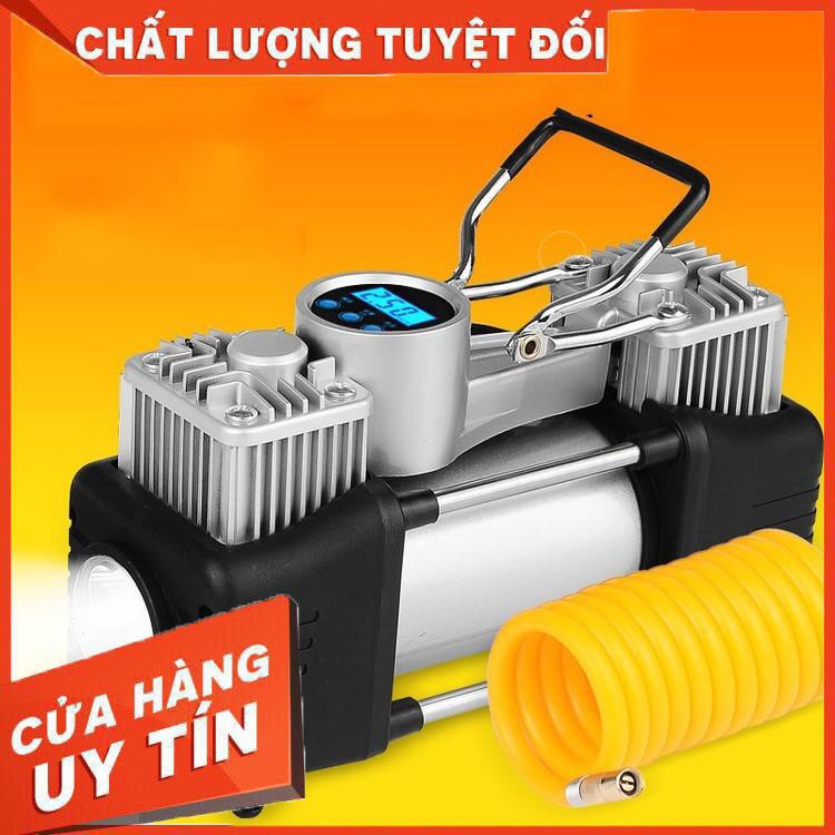 [VOTE] Máy bơm lốp ô tô 2 Xilanh mã lực lớn ,công suất cao có Bảo Hành - Đồng hồ cơ có đèn. -SPA