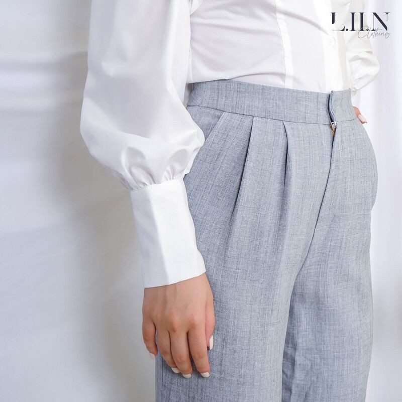 [Freeship đơn từ 0đ] Quần tây nữ công sở ống rộng màu xám Q3304 | BigBuy360 - bigbuy360.vn