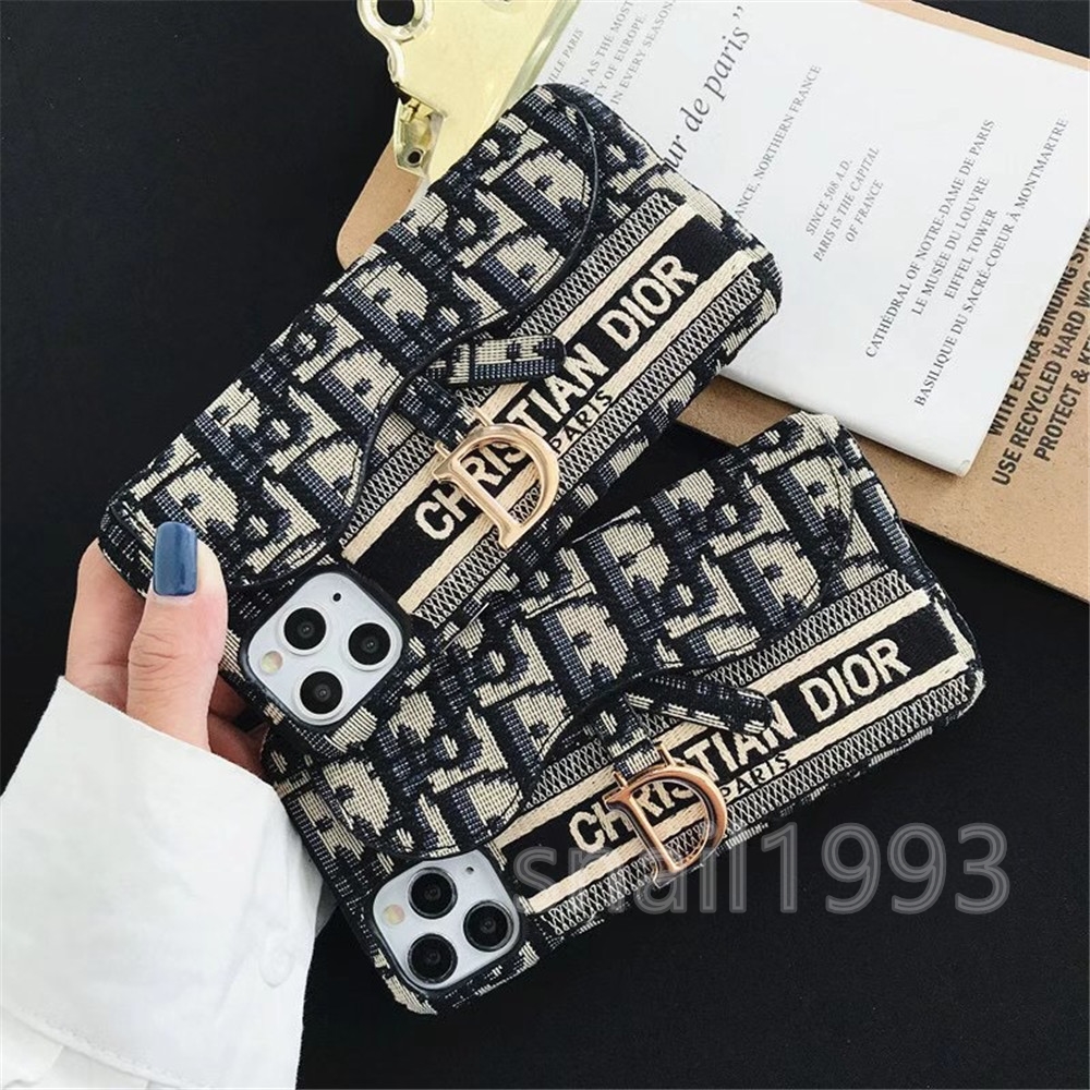 CHRISTIAN DIOR Ốp điện thoại thêu hình thời trang cho iPhone 13 Pro Max 12 Mini 12 Pro Max 11 Pro Max X XS XR XSMax 8 7 6 6s Plus SE 2020