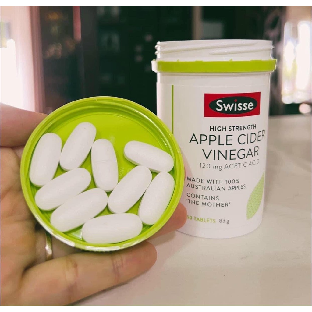 Viên uống giấm táo Giảm cân Swisse Apple Cider Vinegar Úc lọ 60 viên