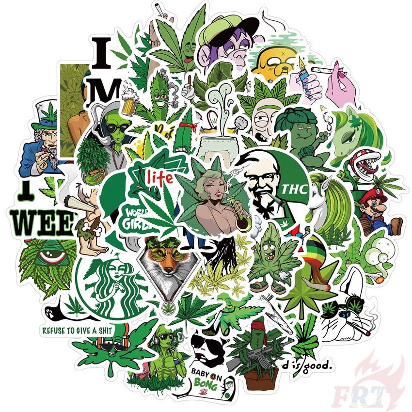 ❉ Kuso Funny Leaves Emoji Series 01 Stickers ❉ 50Pcs/Set Waterproof DIY Fashion Decals Doodle Stickers