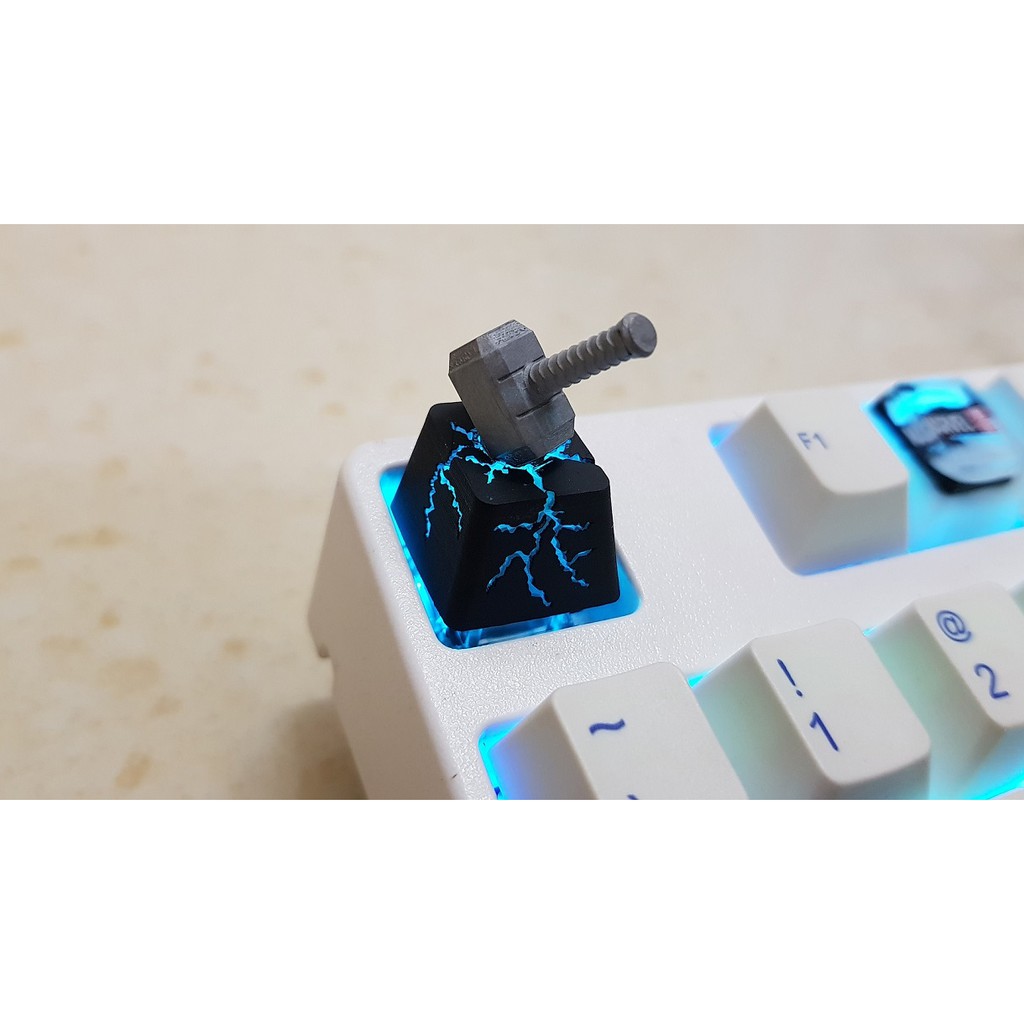 Keycap búa thor artisan handmade xuyên led lắp cho bàn phím cơ Thor Hammer Mjolnir