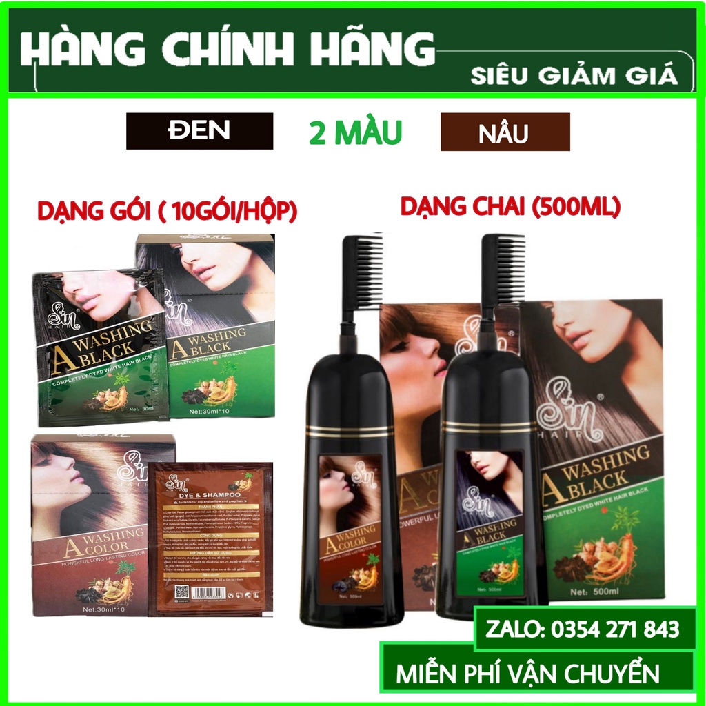 [DẠNG GÓI TIỆN LỢI] Dầu gội phủ bạc nhân sâm Sin hair  Nhật Bản - Phủ bạc ngay lần đầu tiên gội