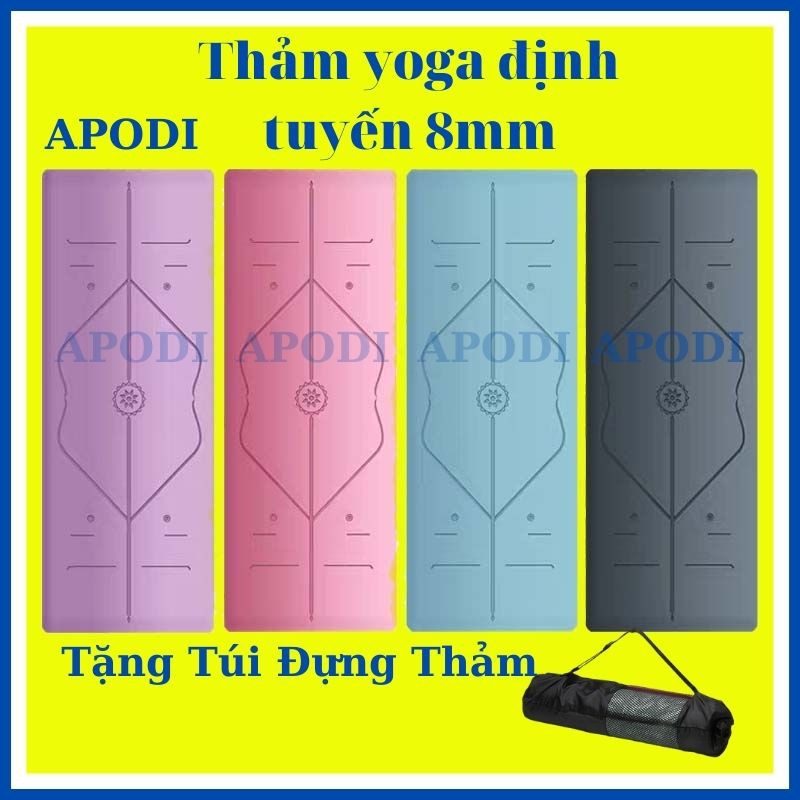 Thảm Tập Gym Chống Trượt Thảm Tập Yoga Định Tuyến 8mm Chống Thấm Siêu Dày Siêu Êm Chất Lượng Cao